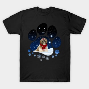 Snow Paw Shih Tzu Christmas Winter Holiday T-Shirt